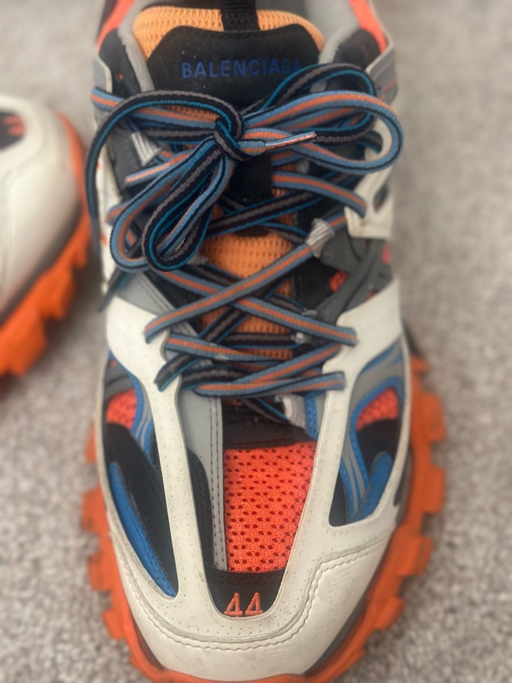 Balenciaga Men's Track 2 Sneakers in Orange and Blue - Picture 4 of 7